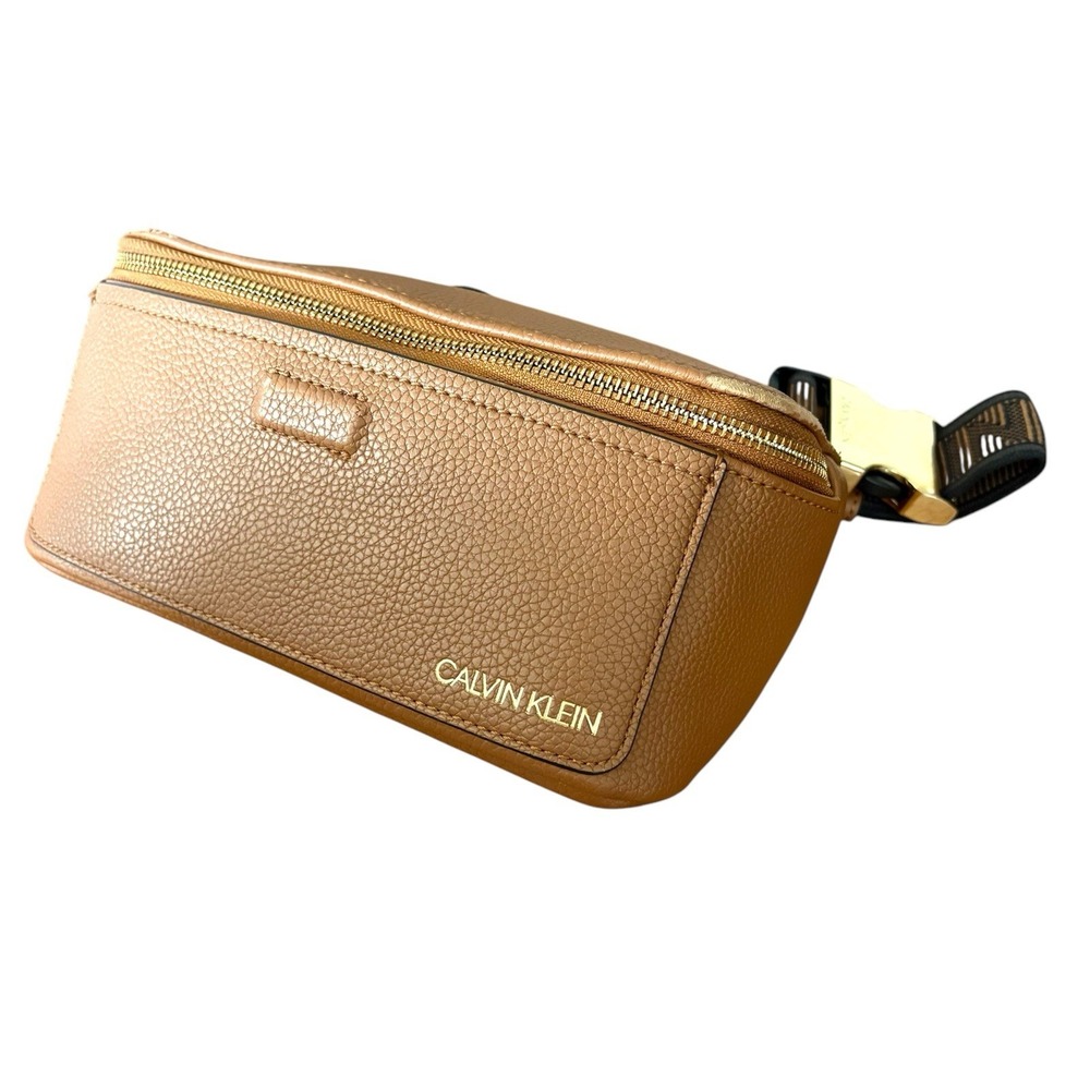 Calvin Klein Womens‎ Brown Belt Bag Golden Accents